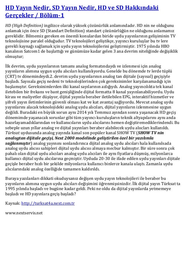 HD (High Definition) Nedir HD (High Definition) Nedir